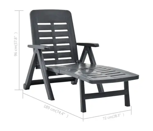 Salokāms Sauļošanās Zvilnis, Antracītpelēka Plastmasa Vidaxl