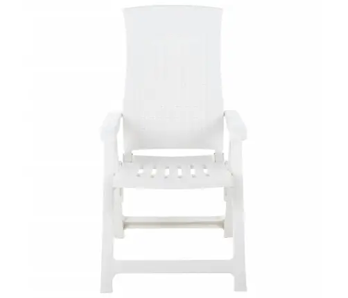 Atgāžami Dārza Krēsli, 2 Gab., Balta Plastmasa Vidaxl