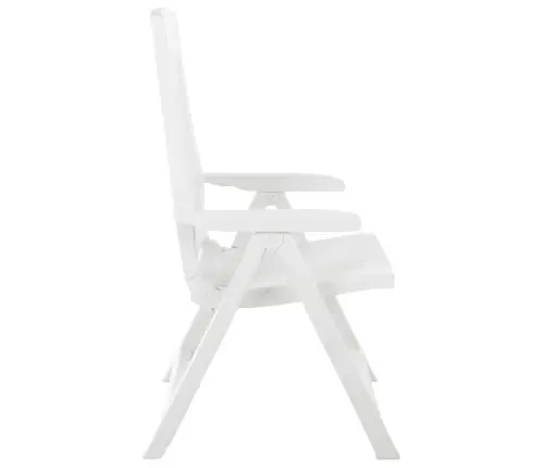 Atgāžami Dārza Krēsli, 2 Gab., Balta Plastmasa Vidaxl