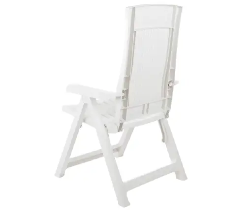 Atgāžami Dārza Krēsli, 2 Gab., Balta Plastmasa Vidaxl