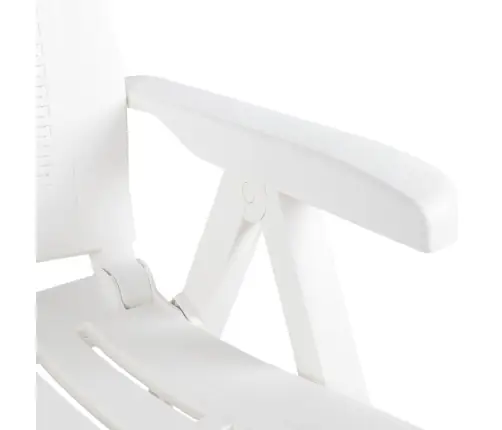 Atgāžami Dārza Krēsli, 2 Gab., Balta Plastmasa Vidaxl