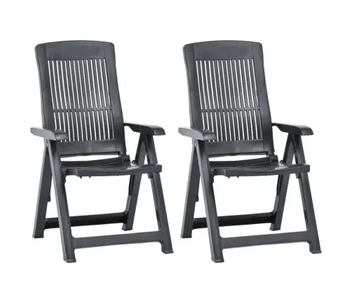 Atgāžami Dārza Krēsli, 2 Gab., Antracītpelēka Plastmasa Vidaxl