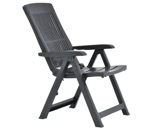 Atgāžami Dārza Krēsli, 2 Gab., Antracītpelēka Plastmasa Vidaxl