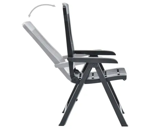 Atgāžami Dārza Krēsli, 2 Gab., Antracītpelēka Plastmasa Vidaxl