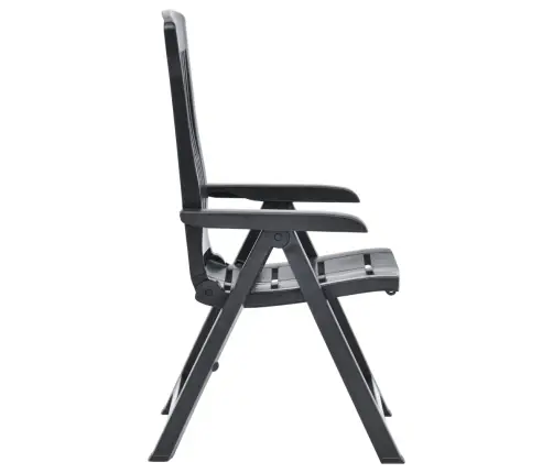 Atgāžami Dārza Krēsli, 2 Gab., Antracītpelēka Plastmasa Vidaxl