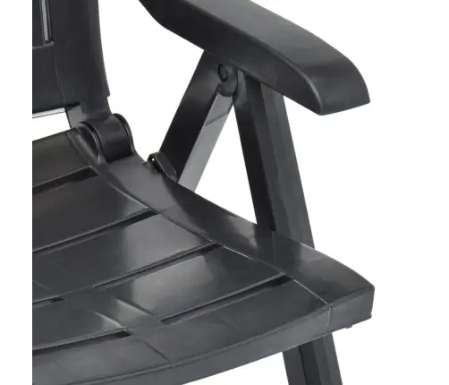 Atgāžami Dārza Krēsli, 2 Gab., Antracītpelēka Plastmasa Vidaxl