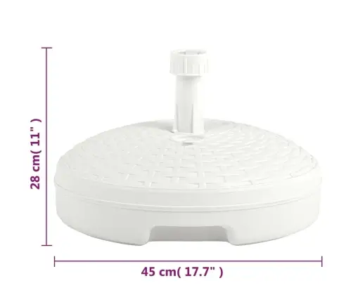 Saulessarga Pamatne, Balta, 20 L, Plastmasas Rotangpalma Vidaxl