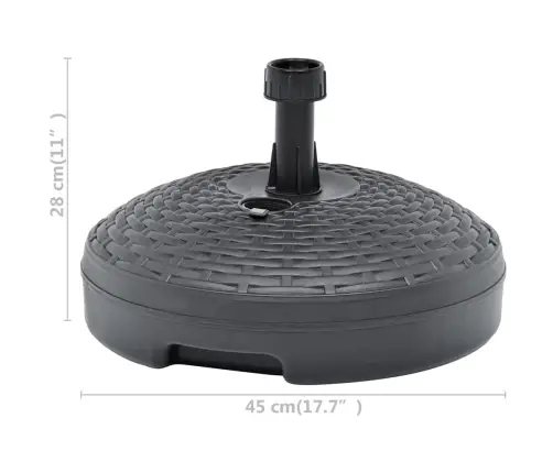 Saulessarga Pamatne, Pelēka, 20 L, Plastmasas Rotangpalma Vidaxl