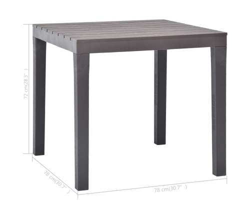 Dārza Galds, 78X78X72 Cm, Brūna Plastmasa Vidaxl