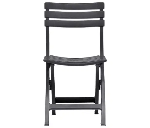 Saliekami Dārza Krēsli, 2 Gab., Antracītpelēka Plastmasa Vidaxl