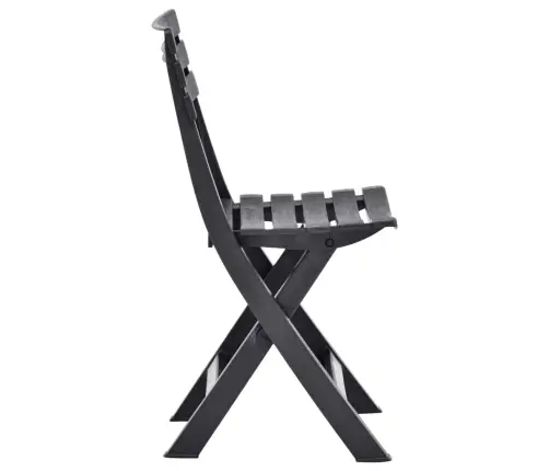 Saliekami Dārza Krēsli, 2 Gab., Antracītpelēka Plastmasa Vidaxl