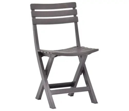 Saliekami Dārza Krēsli, 2 Gab., Pelēkbrūna Plastmasa Vidaxl