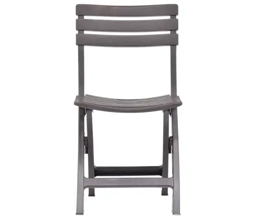 Saliekami Dārza Krēsli, 2 Gab., Pelēkbrūna Plastmasa Vidaxl