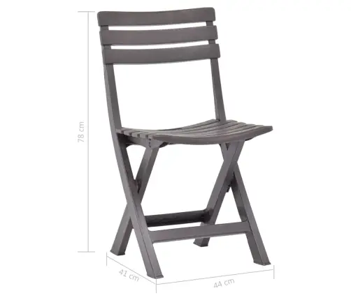 Saliekami Dārza Krēsli, 2 Gab., Pelēkbrūna Plastmasa Vidaxl