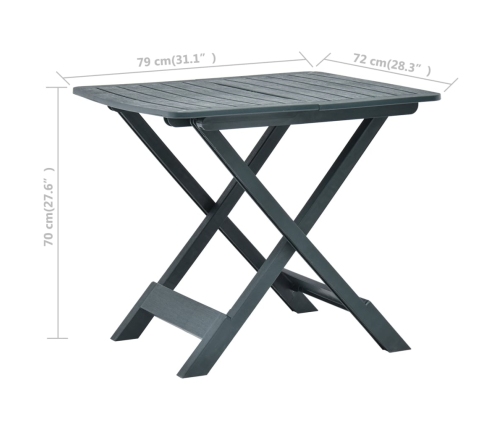 Sulankstomas Sodo Stalas, Žalios Spalvos, 79X72X70cm Plastikas