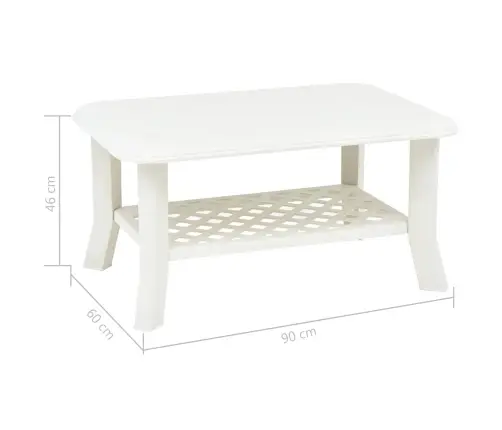 Kafijas Galdiņš, Balts, 90X60X46 Cm, Plastmasa Vidaxl