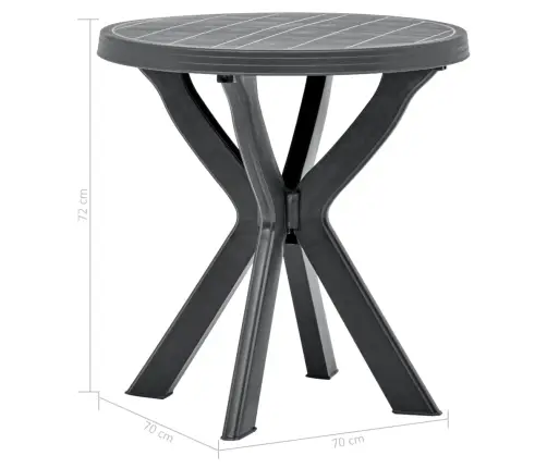 Bistro Galds, Antracītpelēks, Ø70 Cm, Plastmasa Vidaxl Bistro Galds, Antracītpelēks, Ø70 Cm, Plastmasa Vidaxl