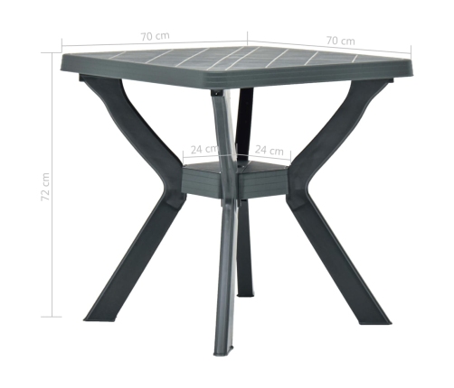 Bistro Galds, Zaļš, 70X70X72 Cm, Plastmasa Vidaxl
