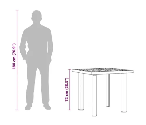 Sodo Stalas, Baltos Spalvos, 80X75X72cm Plastikas