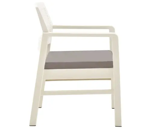 3-Daļīgs Dārza Atpūtas Mēbeļu Komplekts, Plastmasa, Balts Vidaxl