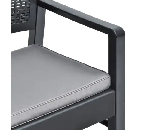 3-Daļīgs Dārza Atpūtas Mēbeļu Komplekts, Pelēka Plastmasa Vidaxl