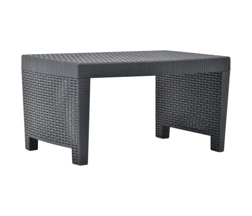 3-Daļīgs Dārza Atpūtas Mēbeļu Komplekts, Pelēka Plastmasa Vidaxl