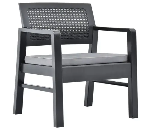 3-Daļīgs Dārza Atpūtas Mēbeļu Komplekts, Pelēka Plastmasa Vidaxl