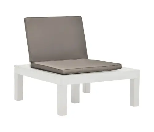 Dārza Atpūtas Krēsls Ar Matračiem, Balta Plastmasa Vidaxl