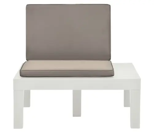 Dārza Atpūtas Krēsls Ar Matračiem, Balta Plastmasa Vidaxl