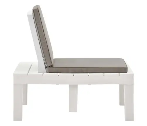 Dārza Atpūtas Krēsls Ar Matračiem, Balta Plastmasa Vidaxl