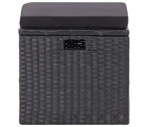 6-Daļīgs Dārza Atpūtas Mēbeļu Komplekts Ar Matračiem, Pe, Melns Vidaxl