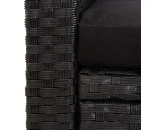 6-Daļīgs Dārza Atpūtas Mēbeļu Komplekts Ar Matračiem, Pe, Melns Vidaxl