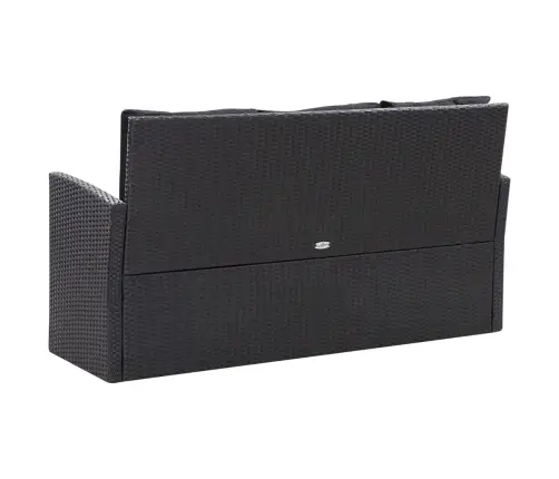 6-Daļīgs Dārza Atpūtas Mēbeļu Komplekts Ar Matračiem, Pe, Melns Vidaxl