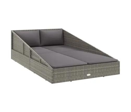 Dārza Gulta, Pelēka, 110X200 Cm, Pe Rotangpalma Vidaxl