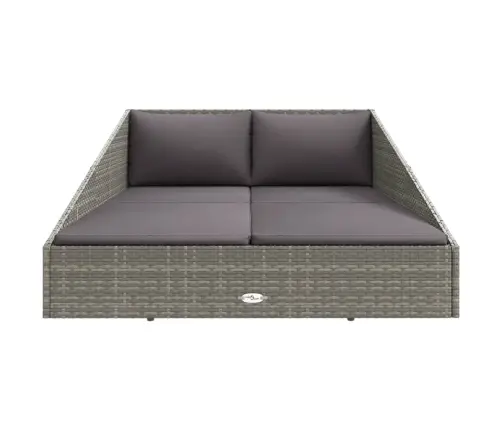 Dārza Gulta, Pelēka, 110X200 Cm, Pe Rotangpalma Vidaxl