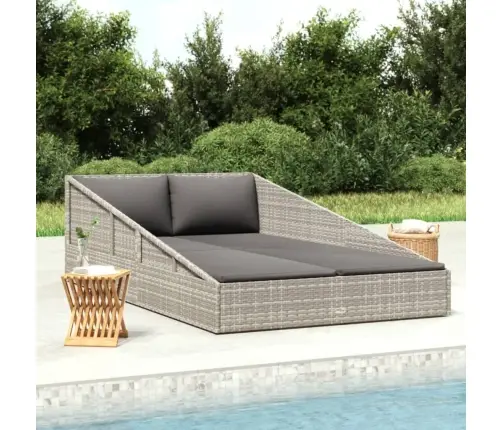 Dārza Gulta, Pelēka, 110X200 Cm, Pe Rotangpalma Vidaxl