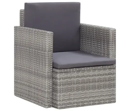 Dārza Krēsls Ar Spilveniem, Pe Rotangpalma, Pelēks Vidaxl