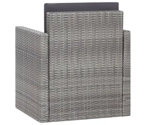 Dārza Krēsls Ar Spilveniem, Pe Rotangpalma, Pelēks Vidaxl