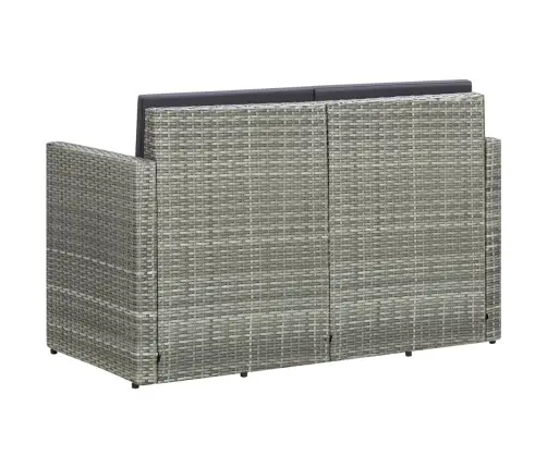 Divvietīgs Dārza Dīvāns Ar Matračiem, Pelēka Pe Rotangpalma Vidaxl