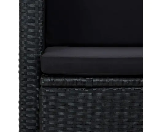 Divvietīgs Dārza Dīvāns Ar Matračiem, Melna Pe Rotangpalma Vidaxl