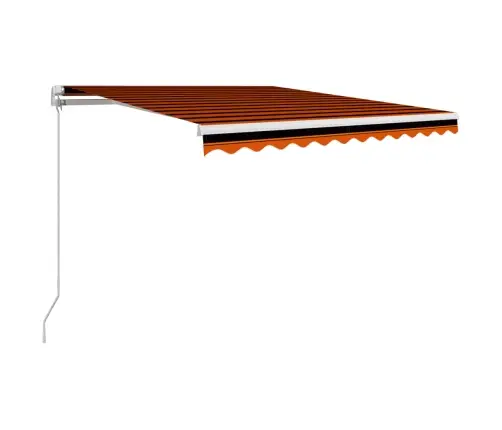 Izvelkama Markīze, Oranža, Brūna, 300X250 Cm, Manuāli Darbināma Vidaxl