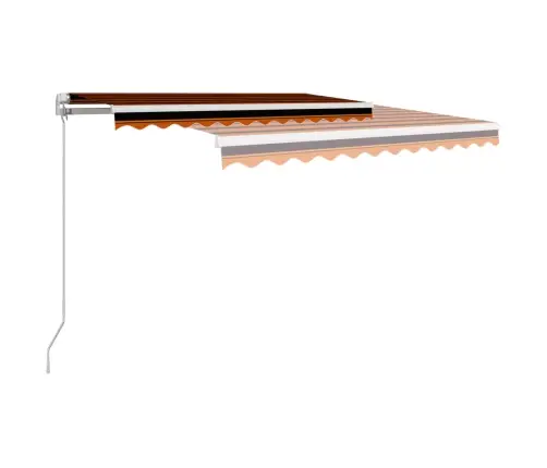Izvelkama Markīze, Oranža, Brūna, 300X250 Cm, Manuāli Darbināma Vidaxl