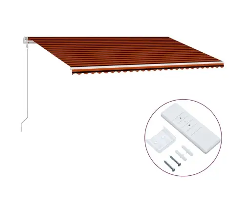 Automaatselt Sissetõmmatav Varikatus 600X300 Cm Oranž Ja Pruun