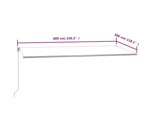 Automaatselt Sissetõmmatav Varikatus 600X300 Cm Oranž Ja Pruun