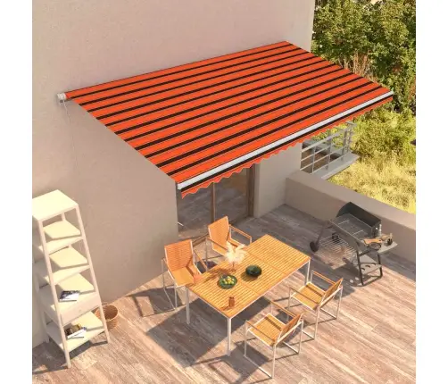 Automaatselt Sissetõmmatav Varikatus 600X300 Cm Oranž Ja Pruun