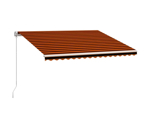 Izvelkama Markīze, Oranža Ar Brūnu, 400X300 Cm, Manuāla Vidaxl