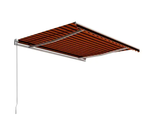 Izvelkama Markīze, Manuāla, 450X300 Cm, Oranža Ar Brūnu Vidaxl