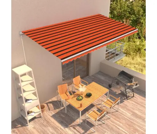 Käsitsi Kasutatav Varikatus, 600 X 300 cm Oranž Ja Pruun