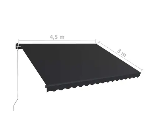 Rankiniu Būdu Ištraukiama Markizė Su Led, Antracito, 450X300Cm