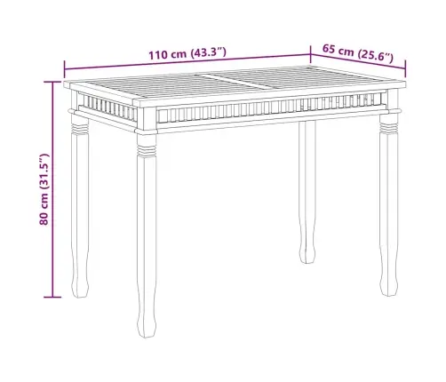 Aialaud 120 X 65 X 80 cm Toekas Tiikpuu